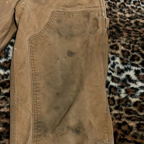 Carhartt Brown Relaxed Fit Double Knees Work Distressed Pants - Picture 10 of 13
